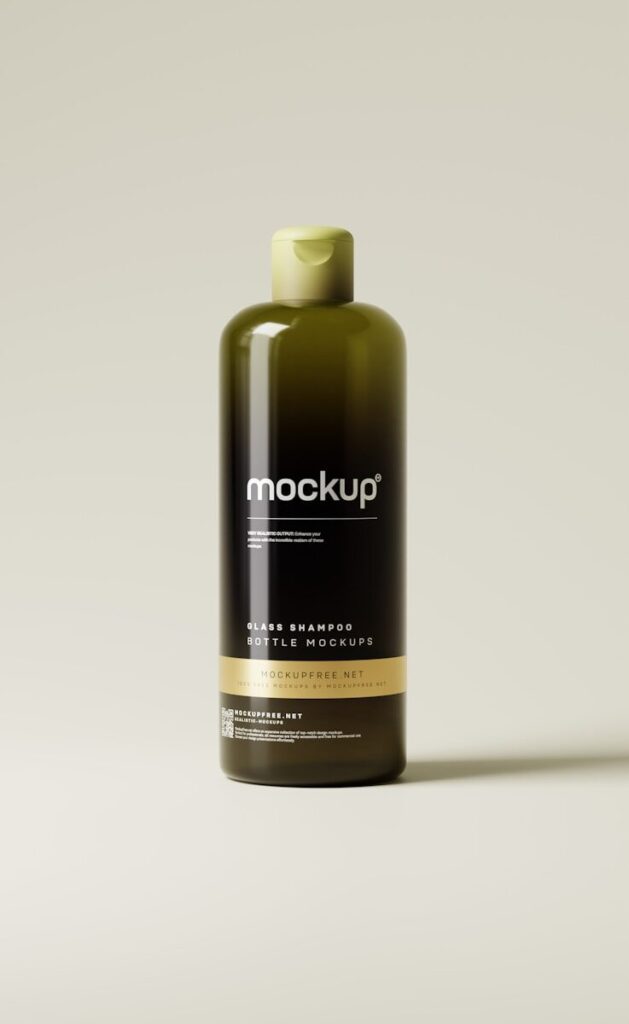 a bottle of shampoo on a white background